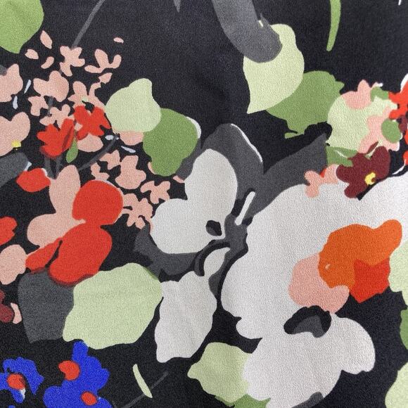 Banana Republic Dark Floral Off Shoulder Dress Size L Tall Moto‎ Boho Flowy - Picture 11 of 14